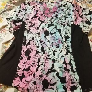 DISNEY TOONAFORMS MINNIE TYE DYE SCRUP TOP
